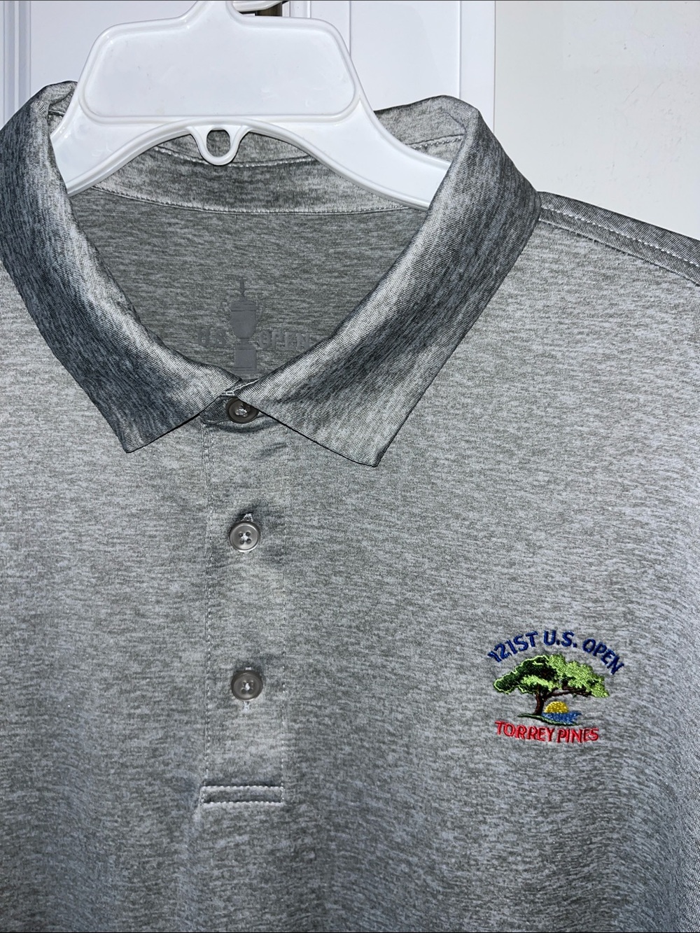 Gray 2021 US Open Torrey Pines Golf Polo Shirt XXL 2XL Poly/Spandex Big Man